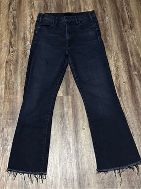 Mother The Hustler Ankle Fray Jeans Women's 29 in Encounters at Night Wash Denim